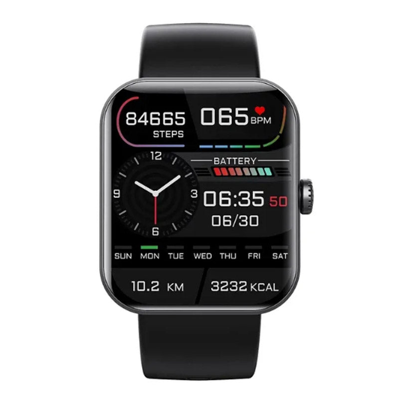 Detailaufnahme der Unisex Smartwatch mit Anzeige des Herzfrequenz-Sensors. Perfekt für Sport & Gesundheit.