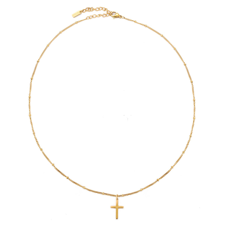 Silberne Kreuz Halskette für Frauen, schlicht & elegant. Wasserdichter, hypoallergener Edelstahlschmuck.