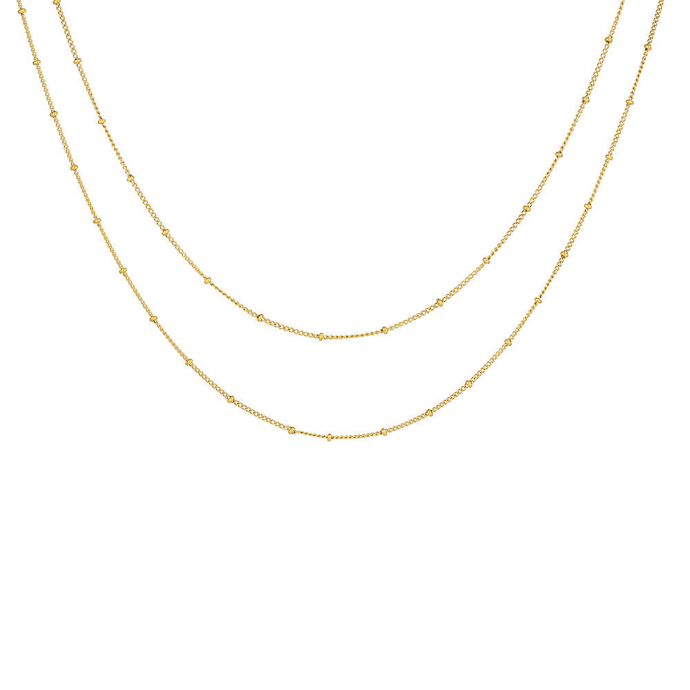 Stilvolle Layering Halskette für Damen, aus robustem, wasserfestem Edelstahl, verstellbar und modern.
