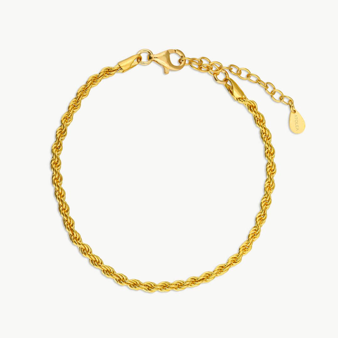 Silbernes Damenarmband im Rope Chain Design, wasserfest und hautfreundlich.