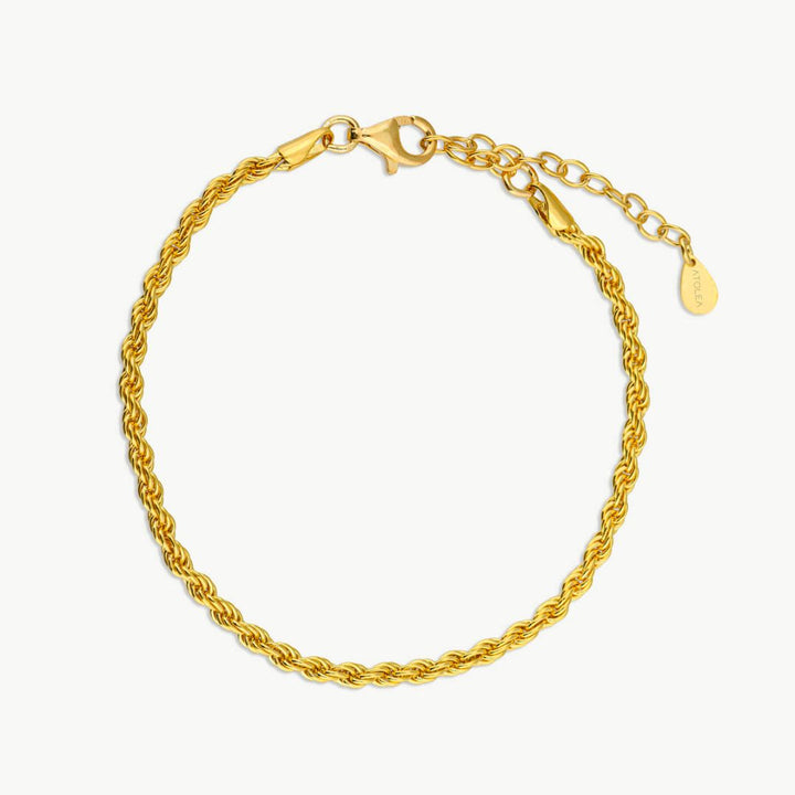 Silbernes Damenarmband im Rope Chain Design, wasserfest und hautfreundlich.