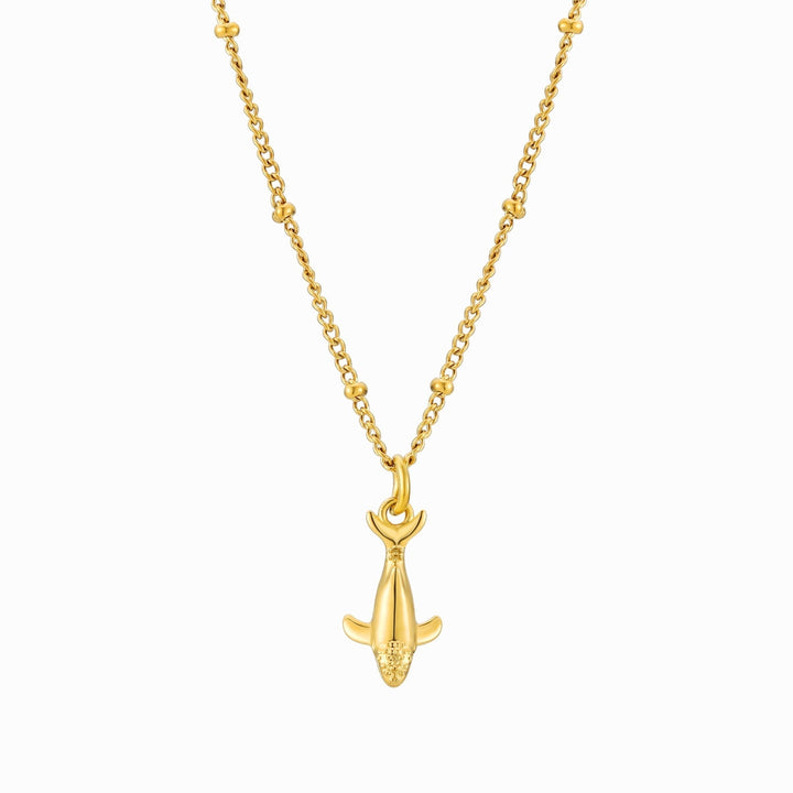 Elegante maritime Damenhalskette: Goldener Wal Anhänger aus wasserfestem Edelstahl Schmuck.