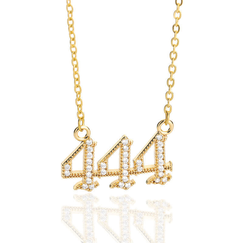 Silberne Damen-Glücksbringer-Halskette, Engelszahl mit Zirkonia, perfekt als persönliche Geschenkidee.