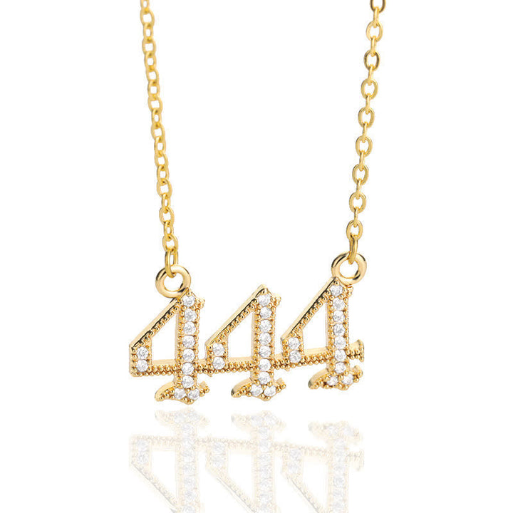 Silberne Damen-Glücksbringer-Halskette, Engelszahl mit Zirkonia, perfekt als persönliche Geschenkidee.