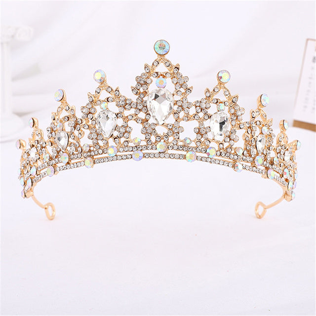 Glamouröse Ball Kristallkrone für Damen; funkelnder Haarschmuck für Abschlussbälle und Partys.
