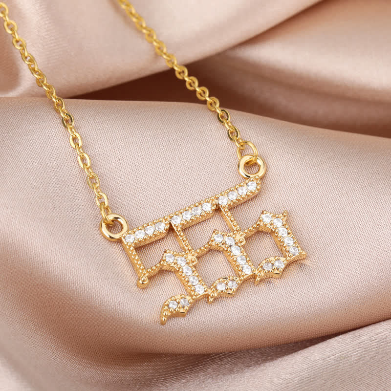 Persönliche Damen-Halskette aus Edelstahl, Engelszahl-Motiv mit feinem Zirkonia, stilvoller Schmuck.