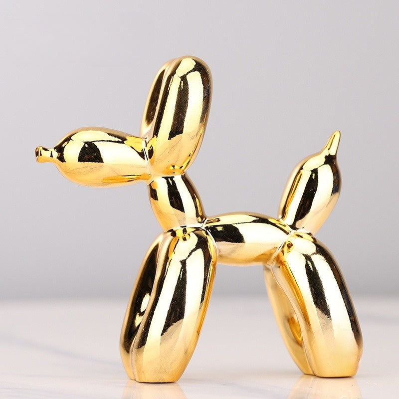 Moderne Deko Skulptur Ballonhund, glänzend und farbig. Ideales Wohnaccessoire aus Kunstharz für jeden Raum.
