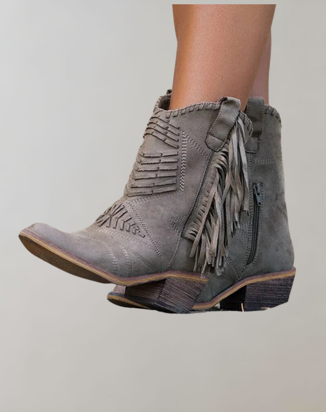Elegante Damen Fransenstiefel, stilvolle Stiefeletten für Herbst & Winter. Trendige Fransen-Details, bequem.
