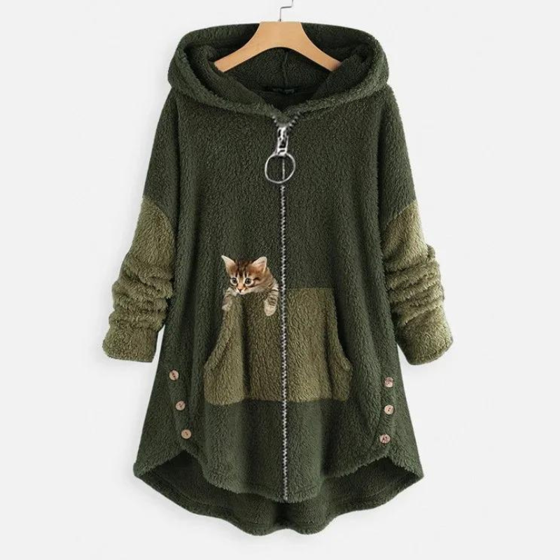 Modischer Damen Hoodie in leuchtender Farbe, ideal für Freizeit. Bequemer Winter Pullover, kuschelig & warm.