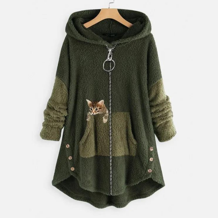 Modischer Damen Hoodie in leuchtender Farbe, ideal für Freizeit. Bequemer Winter Pullover, kuschelig & warm.