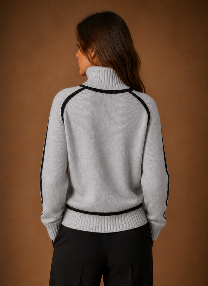 Modischer Damen Rollkragenpullover: Warmer Pullover für Herbststil. Vielseitige Strickmode mit Rollkragen.