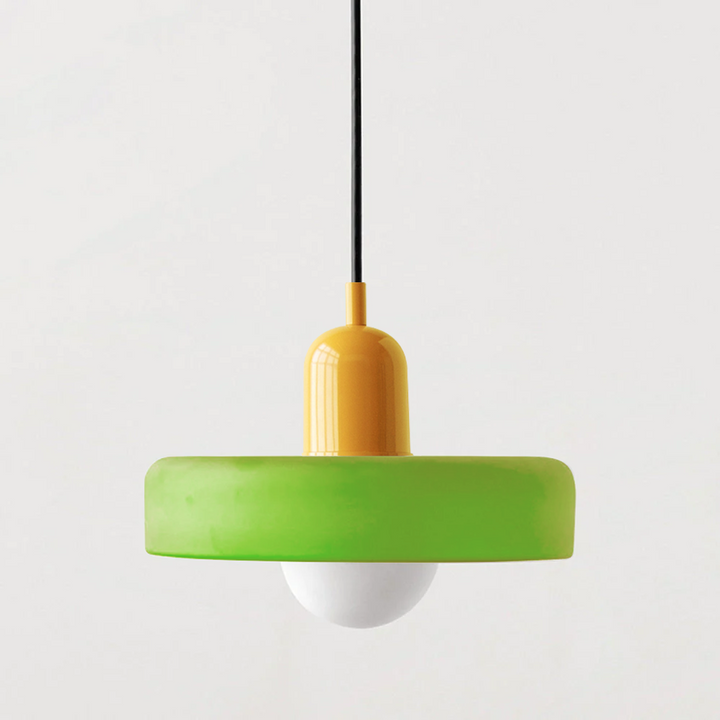 Wohnzimmerlampe, Buntglas-Pendelleuchte, Bauhaus-Design, für modernes Wohnen.