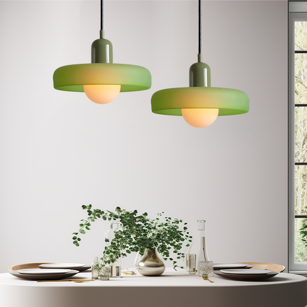 Glaslampe im Bauhaus-Stil, Buntglas, einstellbar, ideal für jeden Raum.