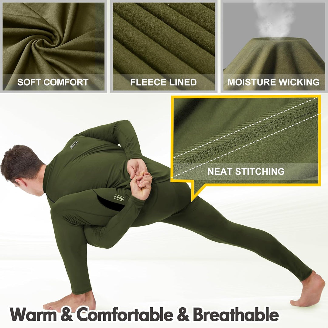 Warmhaltendes Herren Thermounterwäsche-Set, Schutz vor Wind und Kälte beim Outdoor-Sport.