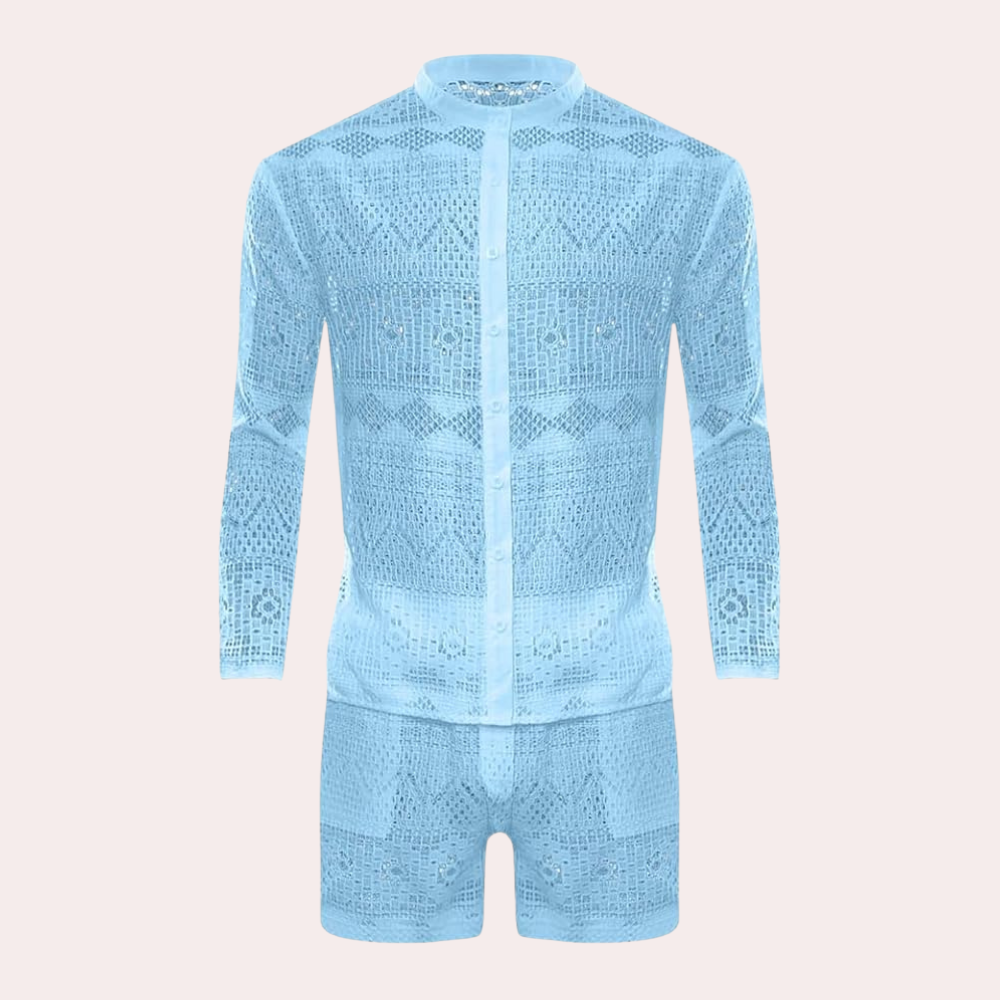 Vielseitiges Herren Kurzarm-Sommershirt-Set für Freizeit, Strand & Urlaub. Leichtes, luftiges und komfortables Outfit.