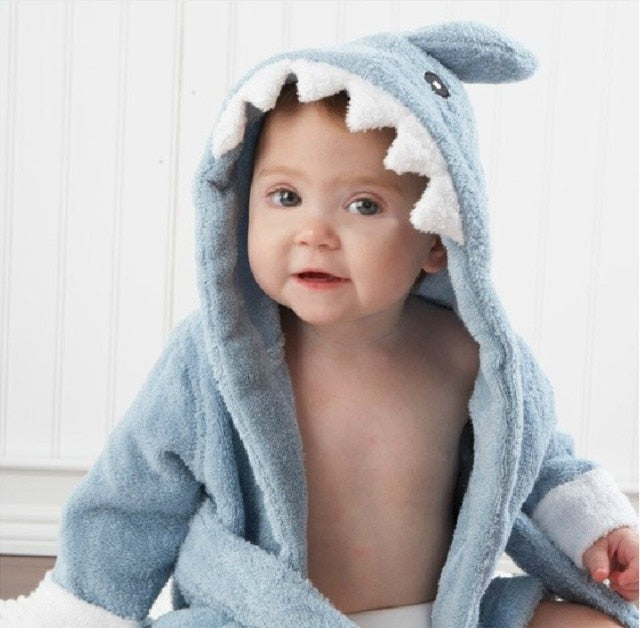 Kuscheliger Baby Bademantel mit Tierohren-Kapuze aus 100% Baumwolle für Neugeborene & Kleinkinder.