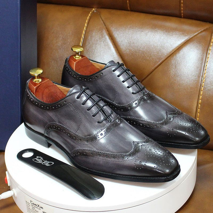 Edle, handgefertigte braune Leder Oxford-Schuhe für Herren, stilvoll für Büro, Hochzeiten und besondere Momente.