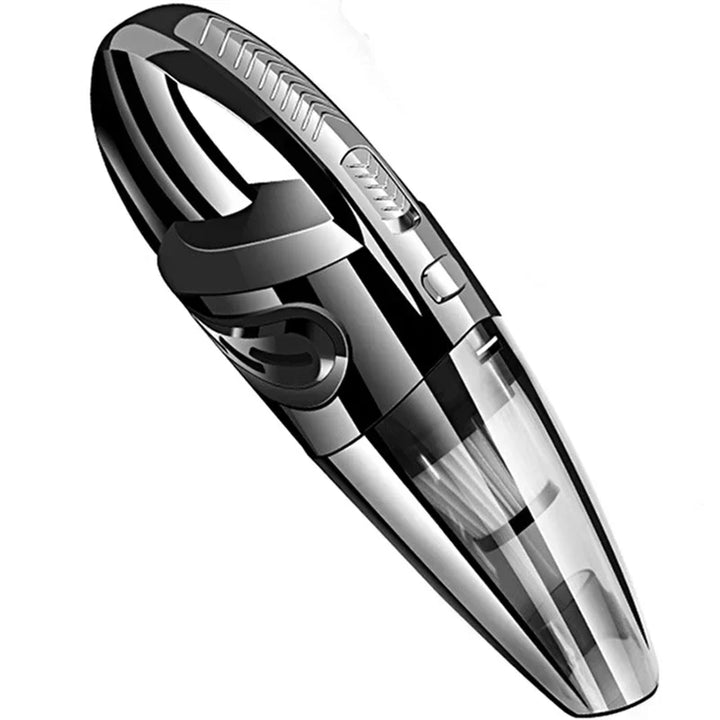 Handlicher kabelloser Sauger ideal für Krümel, Staub und Tierhaare auf Polstern und im Auto.