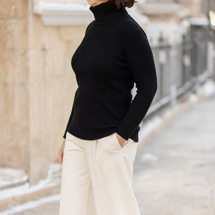 Damen Harlow Rollkragenpullover: Modisches Langarm-Oberteil für Freizeit & Business. Elegant & bequem für jede Dame.