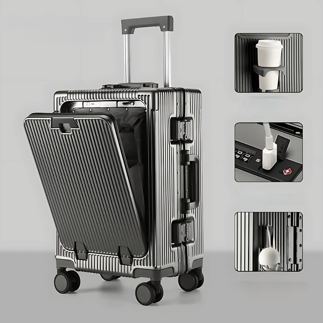Vielseitiger Reisekoffer Manhattan Pro als Handgepäck, mit Smart-Features und Hartschale.