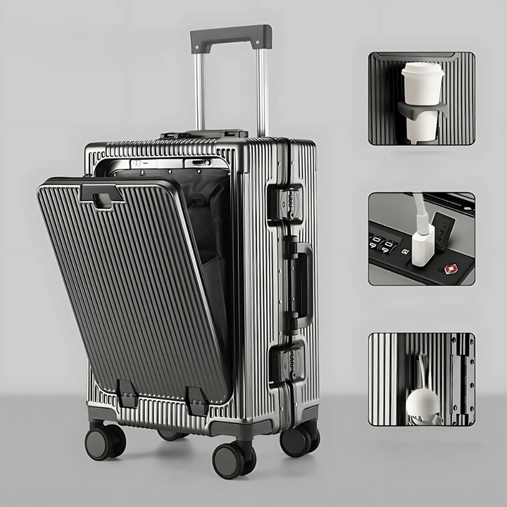 Vielseitiger Reisekoffer Manhattan Pro als Handgepäck, mit Smart-Features und Hartschale.