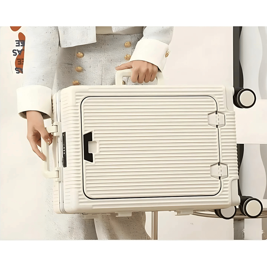 Smarter Handgepäckkoffer Manhattan Pro: Hartschalenkoffer mit Powerbank-Anschluss für Businessreisen.