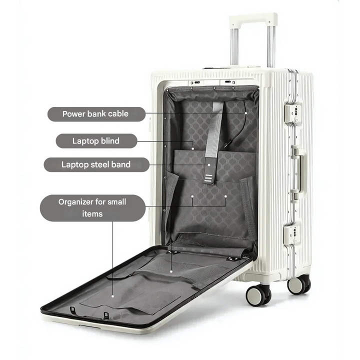 Intelligenter Rollkoffer Manhattan Pro, Hartschale, perfekt für digitale Nomaden auf Kurztrips.