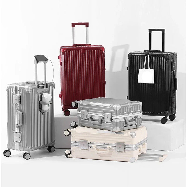Hartschalenkoffer "Tallinn" mit robustem Aluminiumrahmen, ideal für sicheres Reisen. Modernes Reisegepäck mit TSA-Schloss.