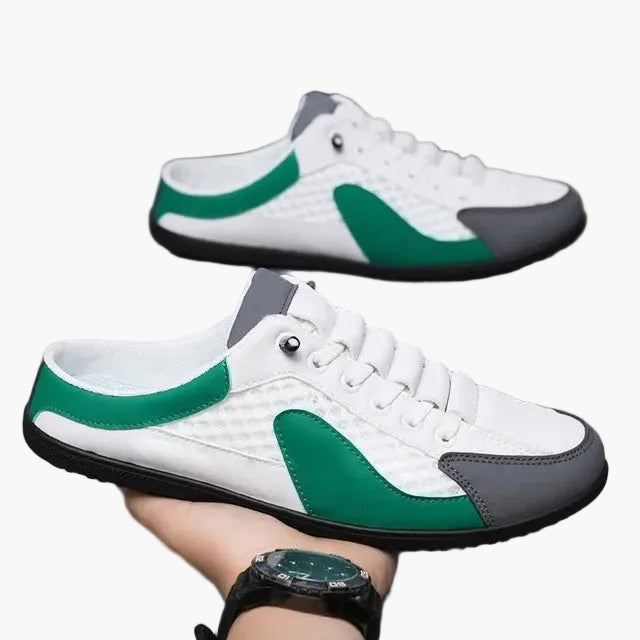 Bequeme Herren Slip-On Sneaker mit offener Ferse, atmungsaktiv und ideal als Sommerschuh.