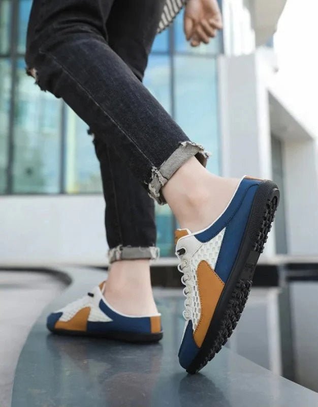 Perfekte Sommerschuhe: Herren Slip-On Slipper mit offener Ferse, leicht, atmungsaktiv und stilvoll.
