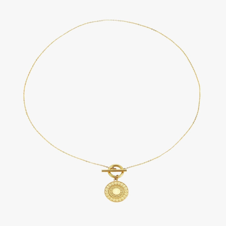Robuste Damen Sonnen-Halskette in Gold. Wasserfest & hypoallergen für empfindliche Haut. Langlebiger Edelstahl-Schmuck.