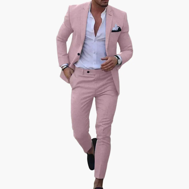 Vielseitiger Slim Fit Sommeranzug für Herren. Moderner 2-Teiler für Business, Hochzeit & elegante Freizeitlooks.