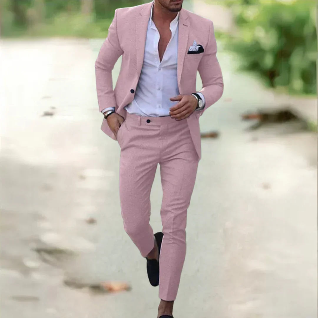 Edler Slim Fit Herrenanzug, perfekt für Sommer-Hochzeiten & stilvolle Abendveranstaltungen. Eleganter Herrenmode.