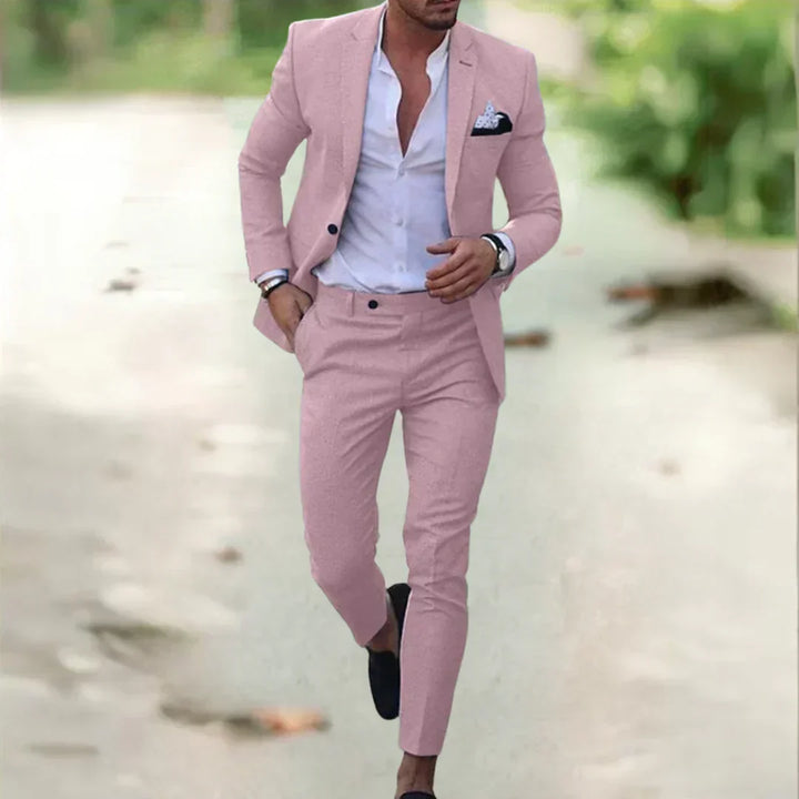 Edler Slim Fit Herrenanzug, perfekt für Sommer-Hochzeiten & stilvolle Abendveranstaltungen. Eleganter Herrenmode.