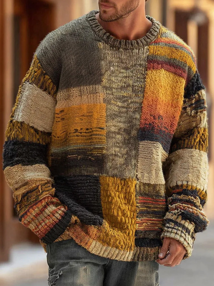 Herren Pullover mit modernem Druckdesign, ideal für den Herbst. Bequemer Langarm-Pullover für stilvolle Männermode.
