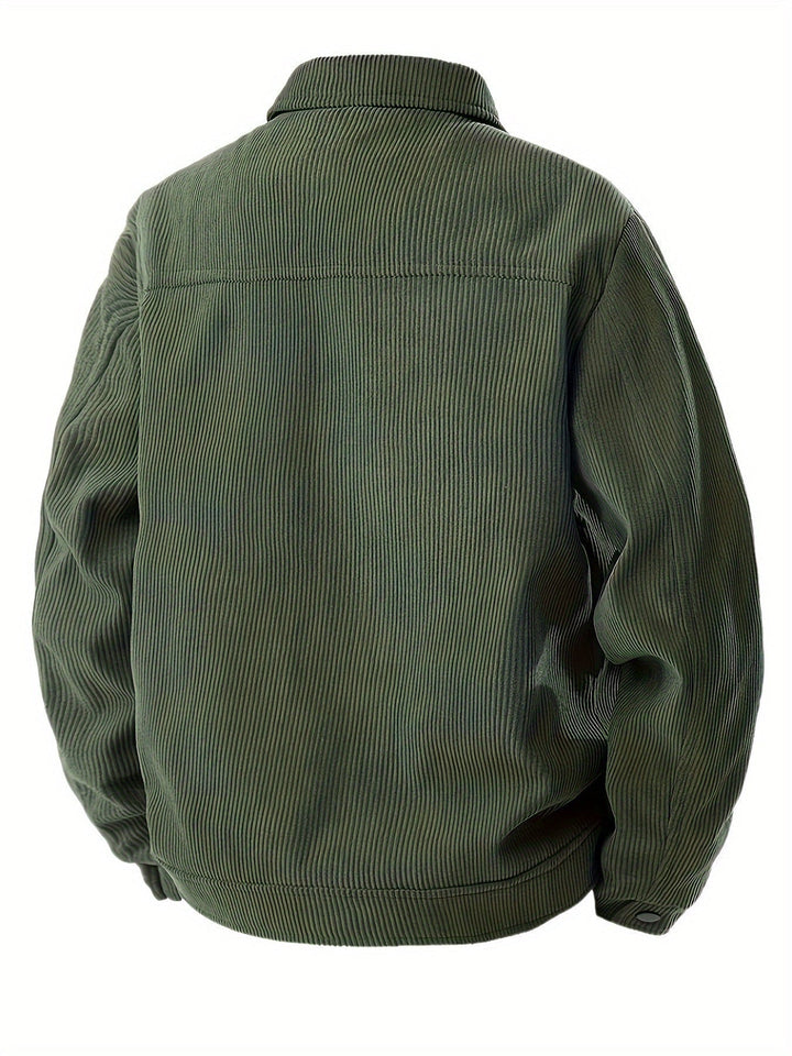 Vielseitige Herren Cordjacke in Blau, perfekte Herbstjacke für entspannte Looks oder Business Casual Styling.