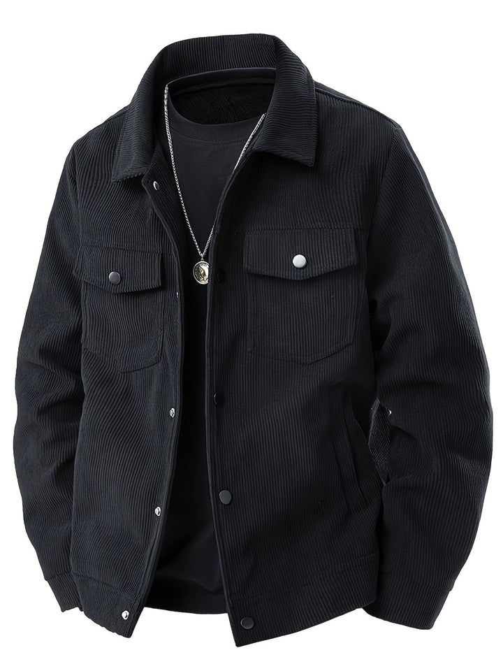 Klassische Herren Cordjacke, perfekte Übergangsjacke für Business Casual und stilvolle Herbst-Outfits.