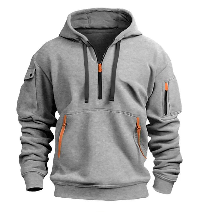 Herren Pullover Hoodie Regular Fit, bequeme Freizeitmode, sportlicher Schnitt mit Kapuze und Taschen.