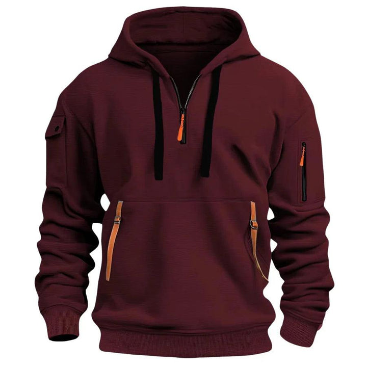 Vielseitiger Herren Kapuzenpullover, Regular Fit, perfekt für Freizeit & Sport, mit Reißverschlusstaschen.