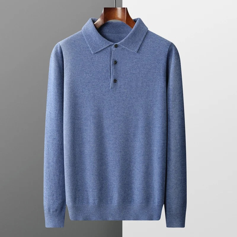 Herren Büro Pullover mit Polokragen, elegant & langarm. Perfekt für professionelle Business-Looks.