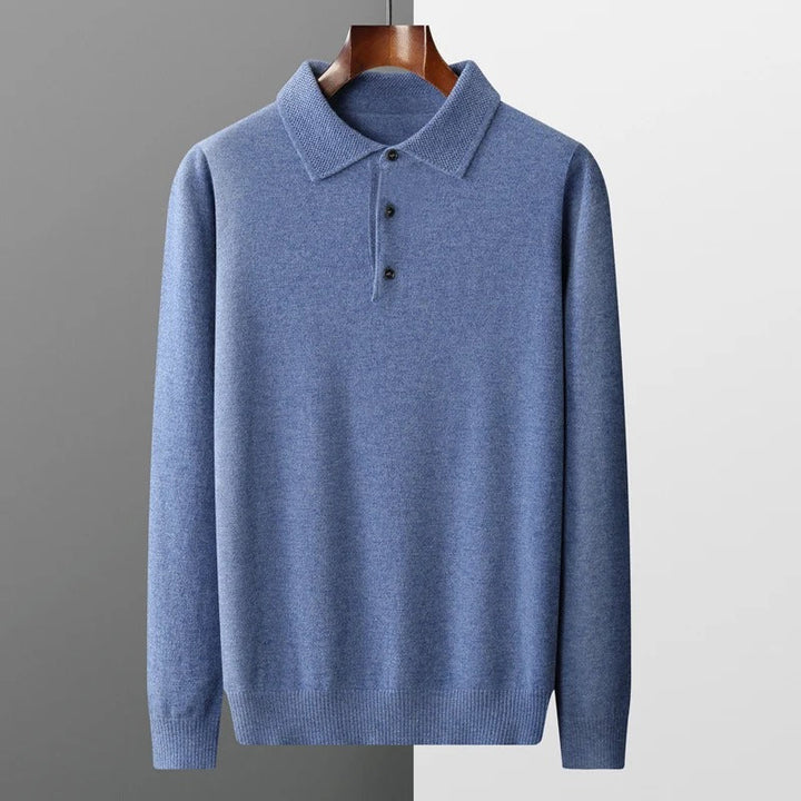 Herren Büro Pullover mit Polokragen, elegant & langarm. Perfekt für professionelle Business-Looks.