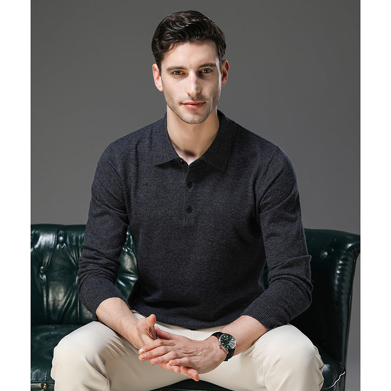 Herren Business-Freizeit Pullover, Polokragen, langarm. Elegant und vielseitig kombinierbar.