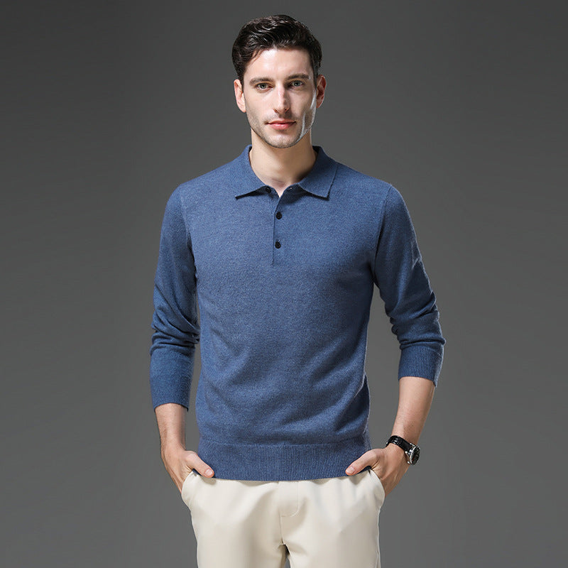 Vielseitiger Herren Business Pullover mit Polokragen. Elegant für Büro, Herbst & Winter.