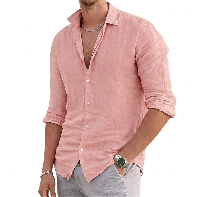 Stilvolles Herren Langarmhemd Regular Fit in Blau. Vielseitiges Freizeithemd mit Knopfleiste, perfekt für Alltag & Business Casual.