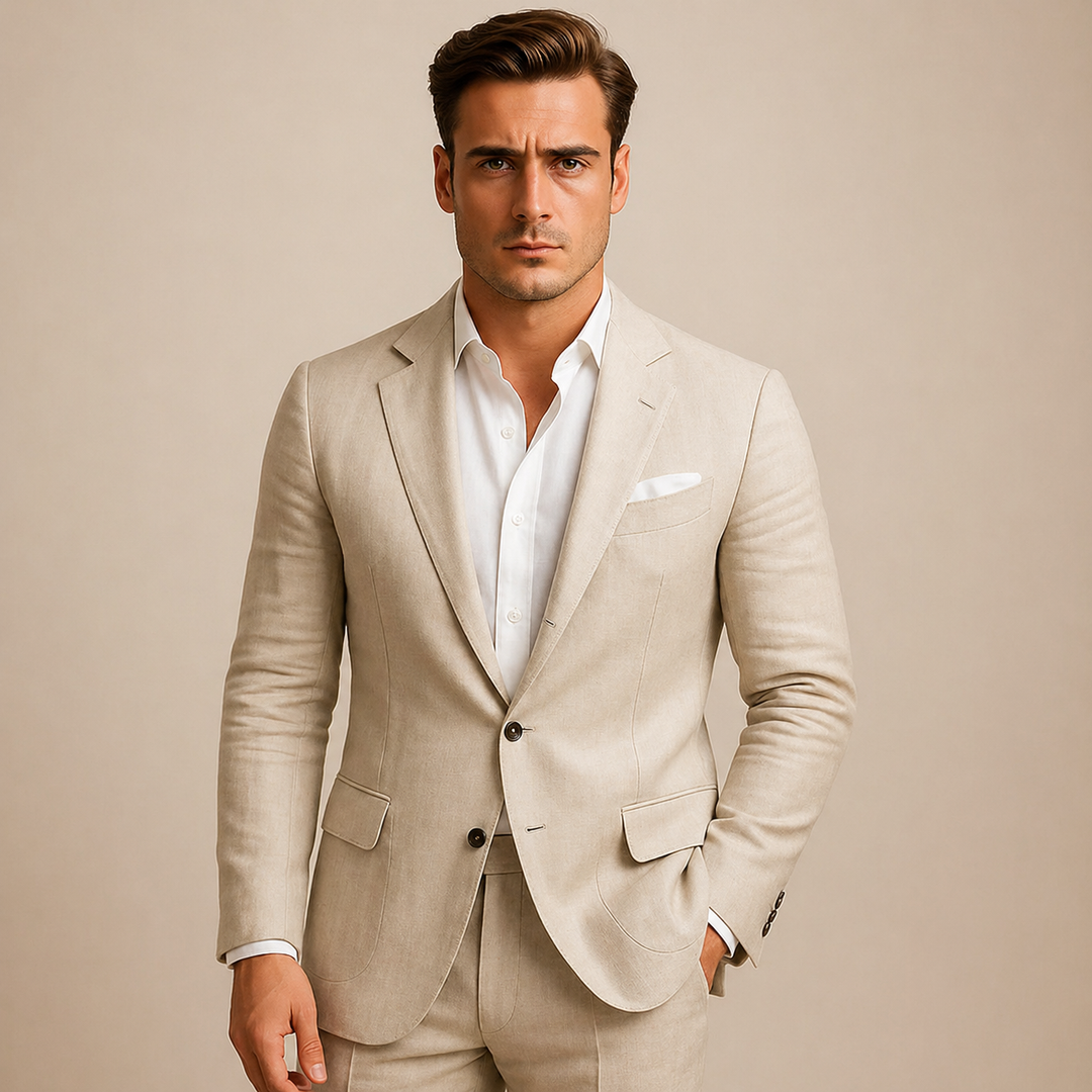 Eleganter Herren Blazer mit Pattentaschen und Reverskragen, ideal für Business, Büro und formelle Anlässe.