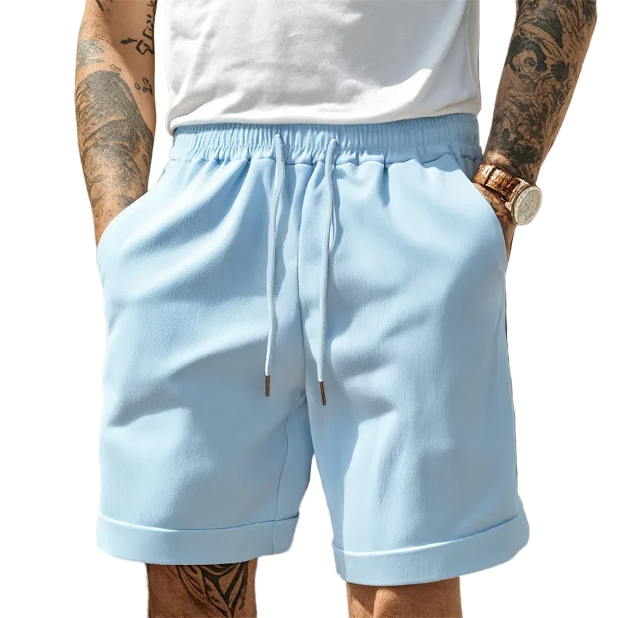Lässige Herren Kordelzug Shorts, perfekt für bequeme Freizeit, Sommer und Strandurlaub.