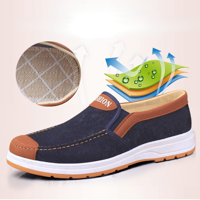 Bequeme Herren Slip-On Schuhe Matteo aus Canvas, vielseitig einsetzbar als Alltagsschuh und Freizeitschuh.