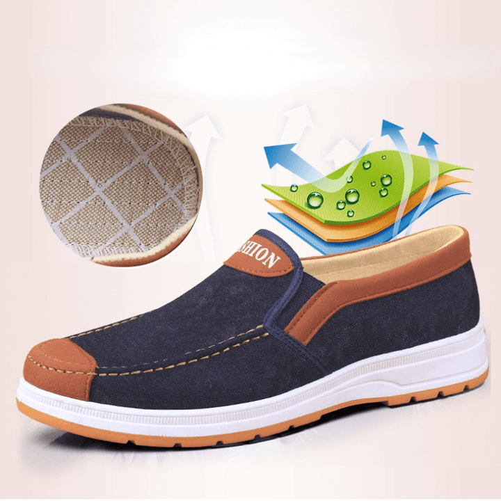 Bequeme Herren Slip-On Schuhe Matteo aus Canvas, vielseitig einsetzbar als Alltagsschuh und Freizeitschuh.