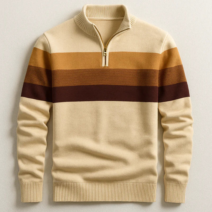 Vielseitiger Herren Streifenpullover für Herbstmode, Business Casual & Freizeit, mit zeitloser Eleganz.