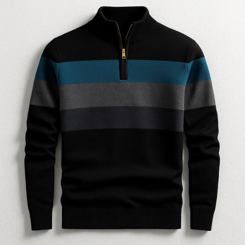 Komfortabler Herren Langarmpullover mit Streifen, ideal für elegante Freizeitoutfits und Business Casual Looks.